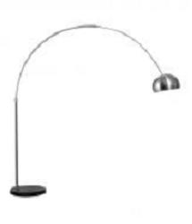 Stbrn modern designov stoln lampa model SKYLINE s kovovm stojanem